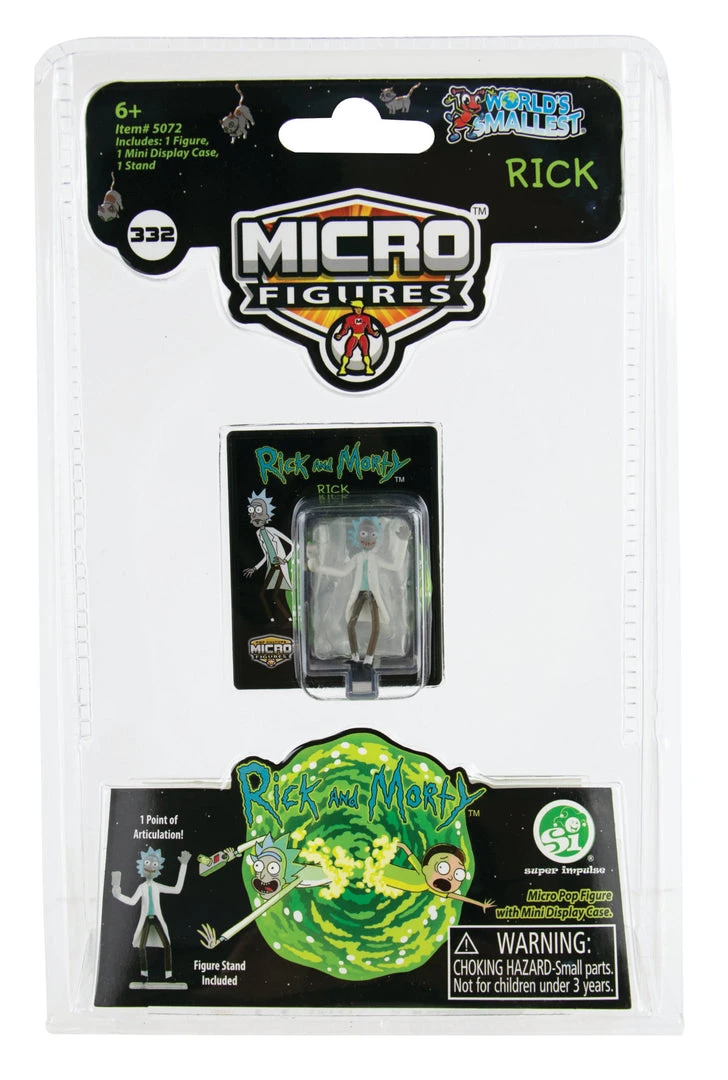 World's Smallest Rick And Morty Set Of 3 Micro Action Figures