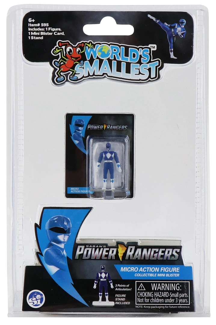 World's Smallest Power Rangers Blue Ranger Micro Action Figure 3 World's Smallest Power Rangers Blue Ranger Micro Action Figure