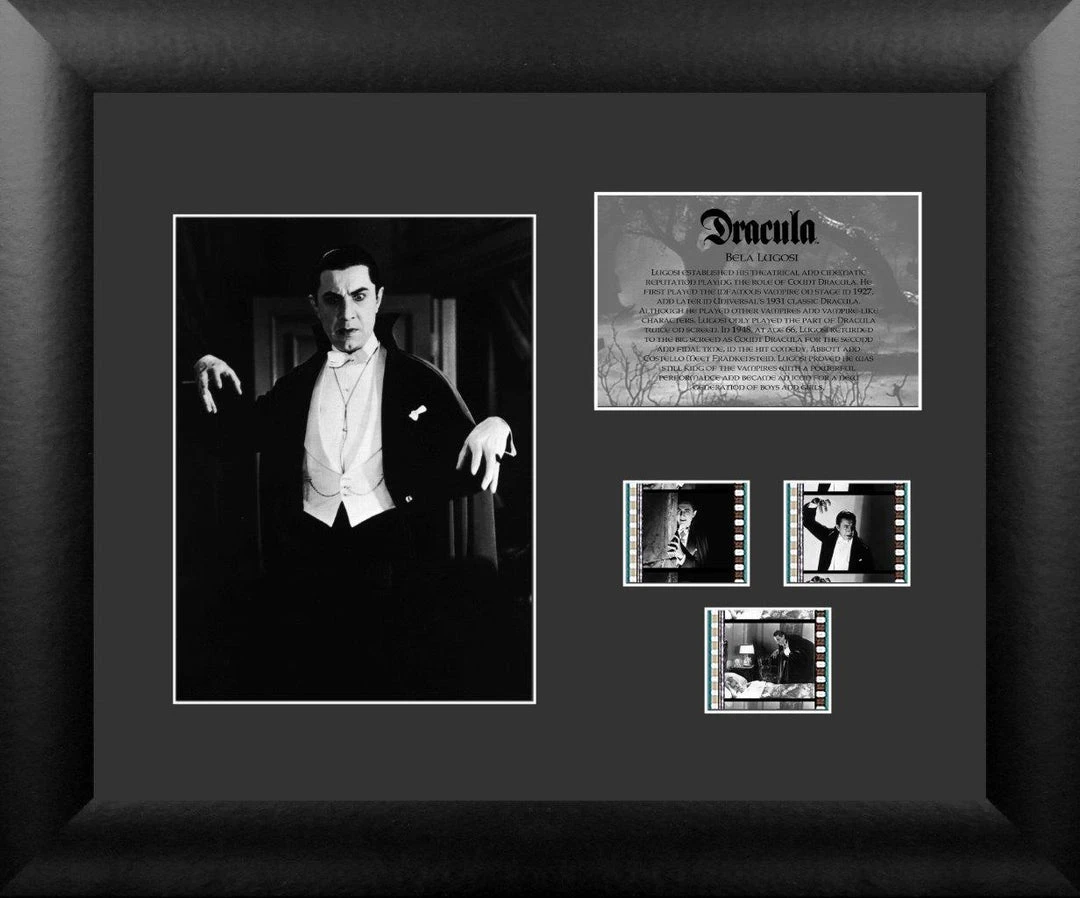 Film Cells LTD. Dracula (Bela Lugosi - 1931) Horror Presentation Film Cell 3 Film Cells LTD. Dracula (Bela Lugosi - 1931) Horror Presentation Film Cell