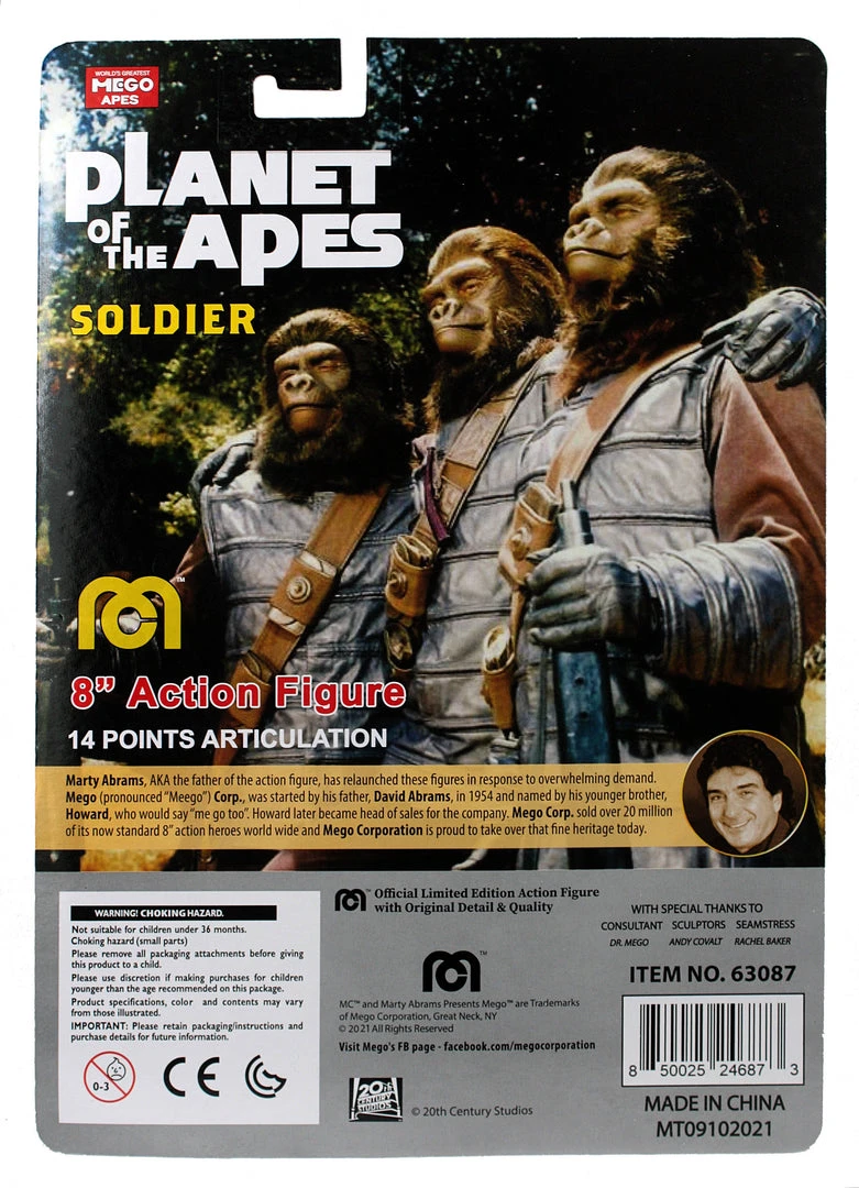 Mego Planet Of The Apes Wave 14 - Soldier Ape With Black Bandolier 8" Action Figure All Mego 4 Mego Planet Of The Apes Wave 14 - Soldier Ape With Black Bandolier 8" Action Figure All Mego