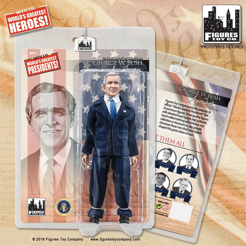 Figures Toy Company Presidents - George W. Bush (Blue Suit) 8" Action Figure 3 Figures Toy Company Presidents - George W. Bush (Blue Suit) 8" Action Figure