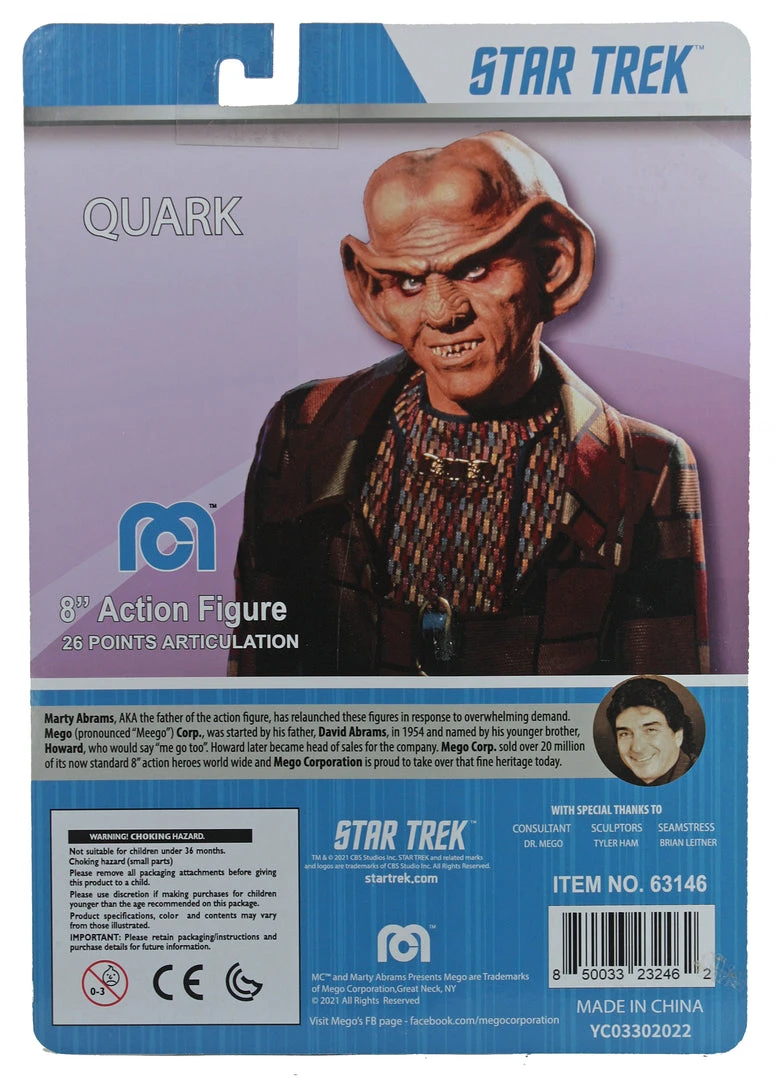 Mego Star Trek Wave 15 - Quark (Variant) 8" Action Figure All Mego 5 Mego Star Trek Wave 15 - Quark (Variant) 8" Action Figure All Mego