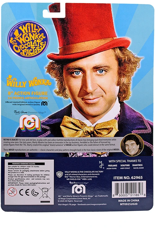 Mego Movies Wave 10 - Willy Wonka 8" Action Figure All Mego 4 Mego Movies Wave 10 - Willy Wonka 8" Action Figure All Mego